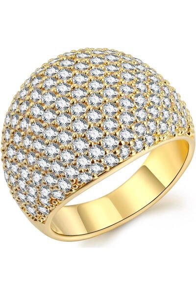 erorex Diamond Accent Dome Ring - Sliver Fashion Rings for Women Big Hollow Women Wedding Band Cubic...