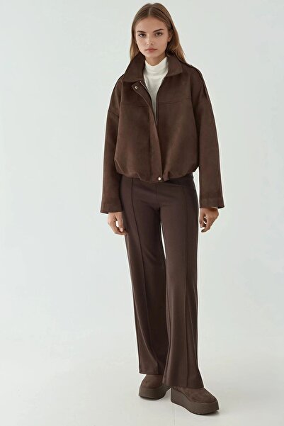 Hiccup Soft Textured Suede Bomber Jacket