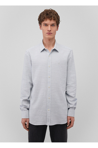 Mavi Slim Fit Slim Fit Pocketless Long Sleeve Men's Shirt Dmk..Blue