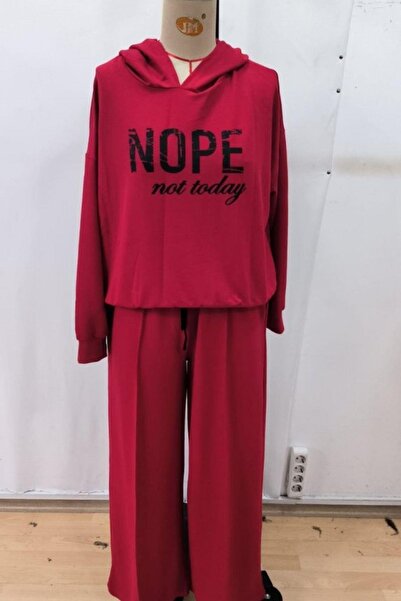 Mossta Nope Printed Ribbed Double Suit - Red