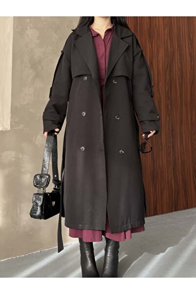 Moda İkra Trench Coat Belted Buttoned Stylish Comfortable Casual Combination Spring Autumn Trench Coat