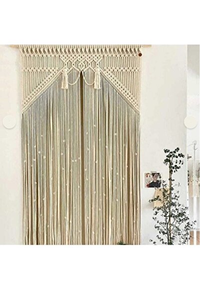 AslanButik Makrome Perde dekor kalp desen Yılbaşı