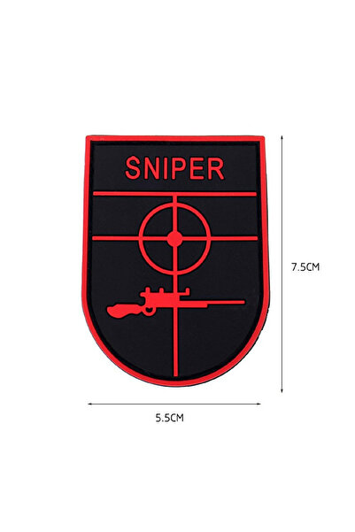 ISG رقعة DA ثلاثية الأبعاد من مادة PVC بتصميم قناص أحمر اللون DA-NAS-349