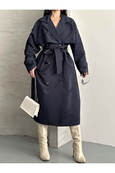 Moda İkra Trench Coat Belted Buttoned Stylish Comfortable Casual Combination Spring Autumn Trench Coat