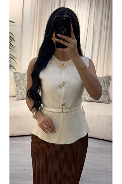 SELSAL Knitted vest with belt