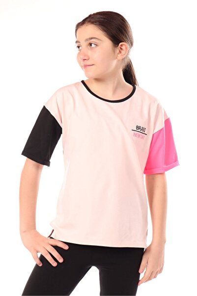 Toontoy Tricou cu mânecă scurtă pentru fete, cu imprimeu și decolteu tip bici...