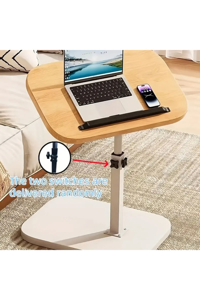 HayaBazaar C Shaped Swivel Side Table Adjustable Height End Table, Sofa & Bed 360° Rotatable Desktop Side Table