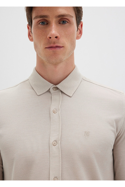 Mavi Gray Men's Shirt Regular Fit Plain Shirt M0210294-70145_Long Sleeve Shirt