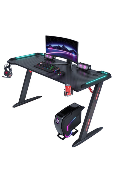 NKX Ergonomic Gaming and Computer Desk with LED Lights 120 CM