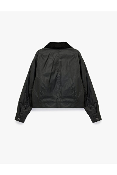 Koton Long Sleeve Collar Detailed Zippered Pocket Transitional Jacket