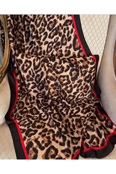 Shiva Scarfs Șal din voal de mătase cu model leopard, eșarfe de mătase, șal, ...