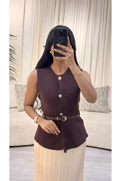SELSAL Knitted vest with belt
