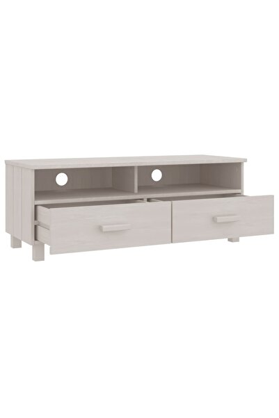 vidaxl TV Cabinet HAMAR White 106x40x40 cm Solid Wood Pine