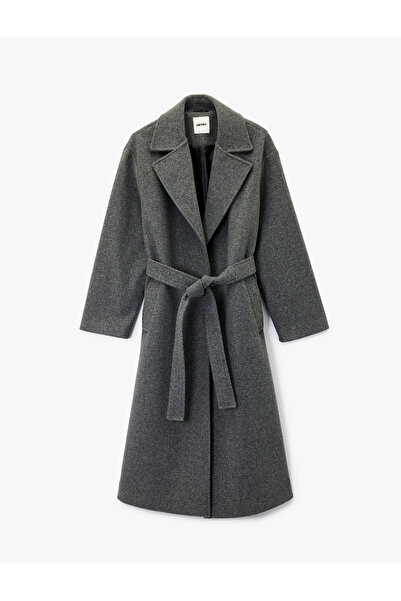 Koton Μακρυμάνικο παλτό με ζώνη και τσέπες
