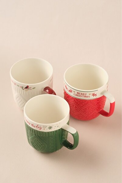 Karaca New Year Hope and Joy 3-Person Mug Set 340 ml