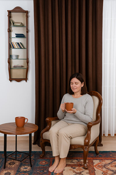 QUBA DECO KADİFE Dokulu Ada Fon Perde Salon Yatak Odası