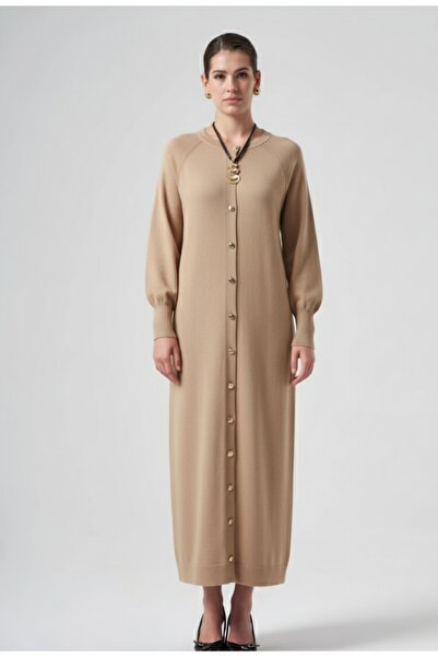 Nuss Triko Uzun kol sıfır yaka elbise