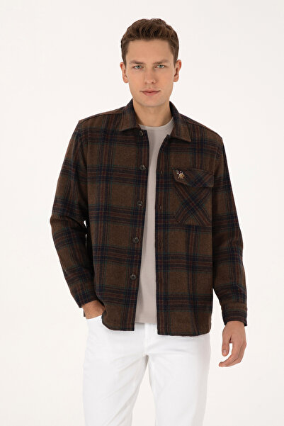 U.S. Polo Assn. Men's Brown Long Sleeve Shirt 50316599-Vr029