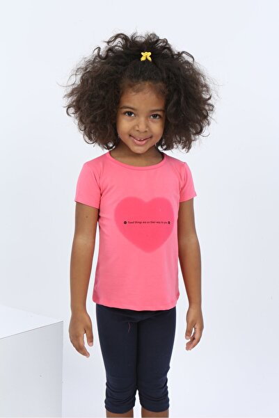 Toontoy Κοριτσίστικο μπλουζάκι με κοντό μανίκι με τύπωμα Crew Neck