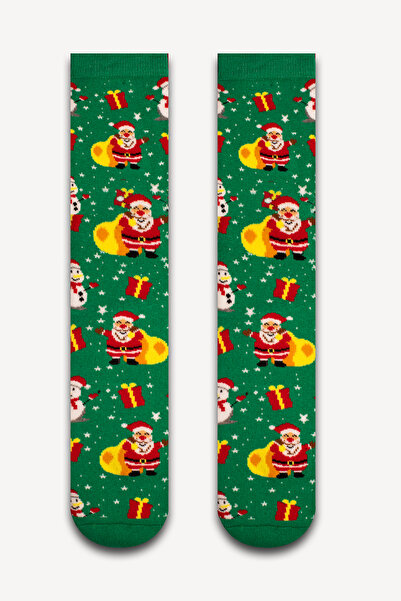 Neşeli Çoraplar Mini Noel Babalar Havlu Çorap