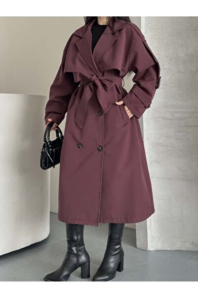 Moda İkra Trench Coat Belted Buttoned Stylish Comfortable Casual Combination Spring Autumn Trench Coat