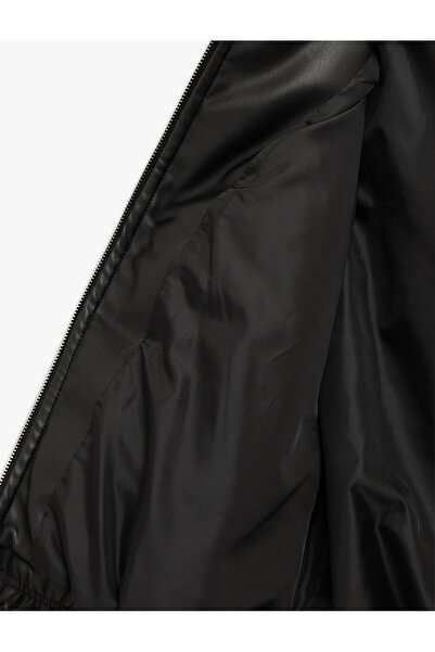 Koton Zippered Long Sleeve Hooded Quilted Puffer Coat