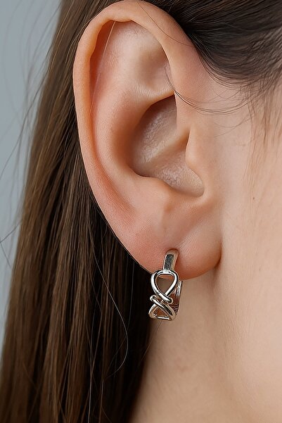 TAKIŞTIR Silver Color Hoop Earrings (Pair)
