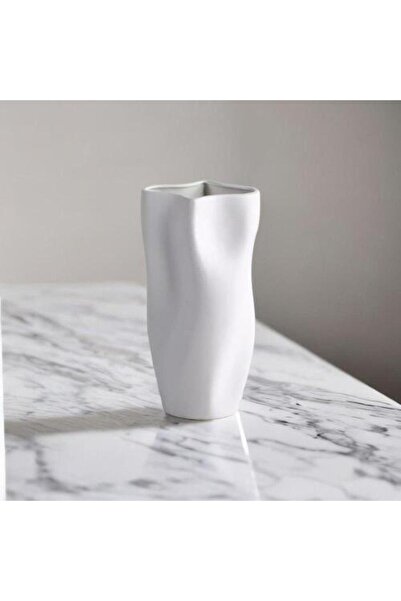 mzhrea فازة ورد سيراميك بتصميم منحوت وجذاب