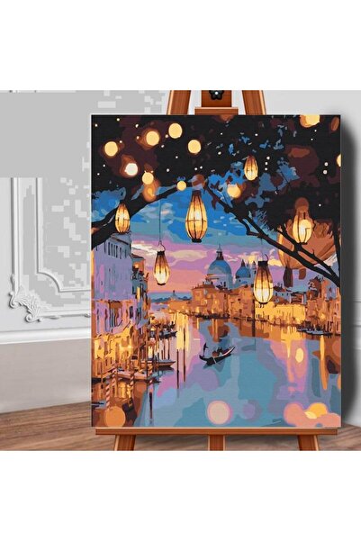 Royal Paint by numbers set (canvas) Lanterns in Venice