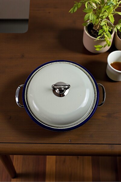 İnci Emaye 22 No. Enamel Hydrangea Lavivert Cookware, Serving, Dining, Camping, Picnic, Dowry