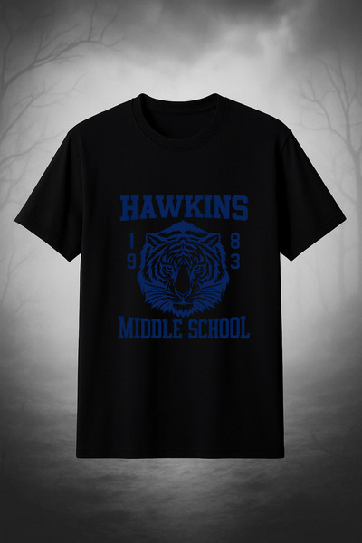 MECH BUTİK Μπλουζάκι Stranger Tings Μαύρο-Λευκό Unisex με τύπωμα Γυναικείο-Αν...