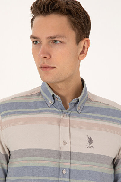 U.S. Polo Assn. Men's Stone Long Sleeve Shirt 50316648-Vr049