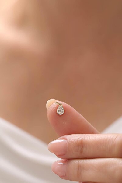 Tufanlar Kuyumculuk 14 Ayar Damla Taşlı Altın Kolye Ucu