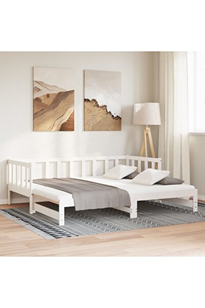 vidaxl Pull-out Day Bed without Mattress White 2x(90x200) cm