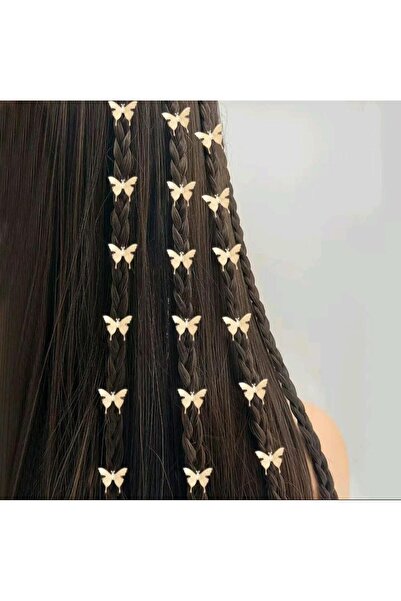 REBORN DESIGN Butterfly Model Gold Color 10-Piece Metal Charm Hair Ring