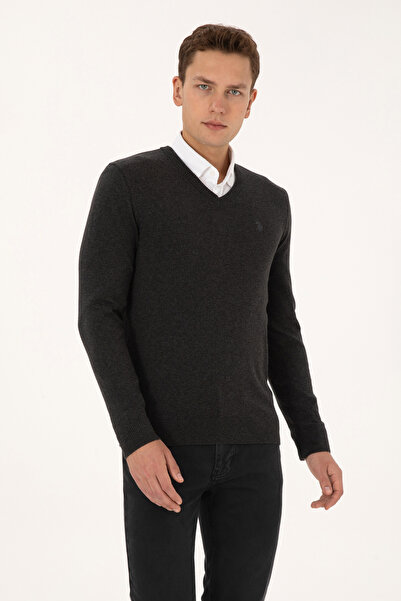 U.S. Polo Assn. Men's Anthracite Melange Basic Sweater 50313662-Vr081