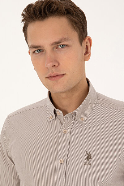 U.S. Polo Assn. Men's Stone Long Sleeve Shirt 50308522-Vr049