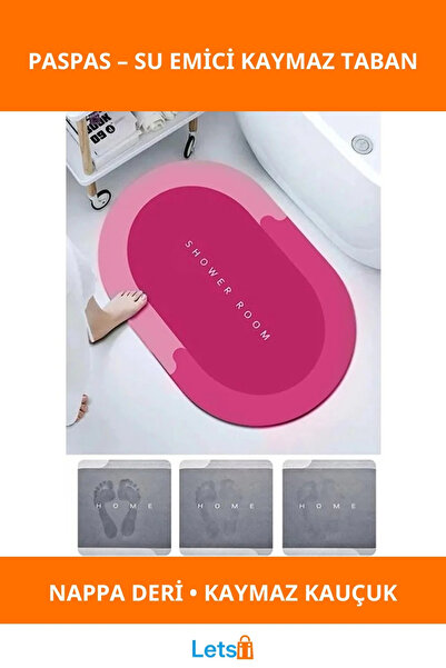 Letsii سجادة أرضية فائقة الامتصاص للماء ومضادة للانزلاق مصنوعة من جلد النابا