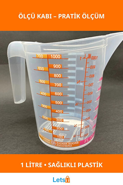 Letsii وعاء قياس خاص سعة 1 لتر مصنوع من مواد صحية