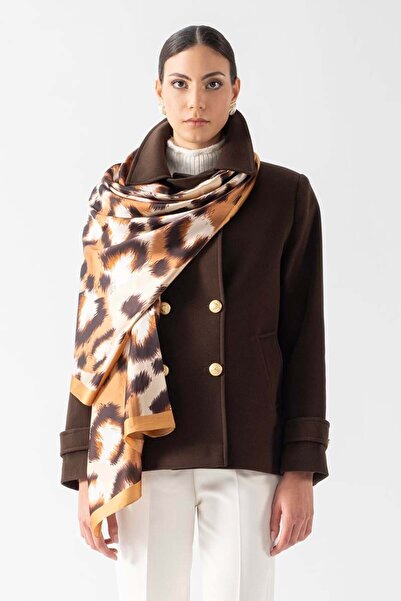Spazio Edoardina Desenli Şal KAHVE