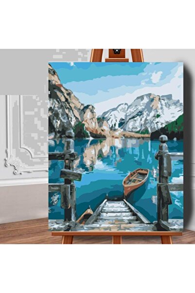 Royal Paint by numbers set (canvas) Boats on Lake Bries