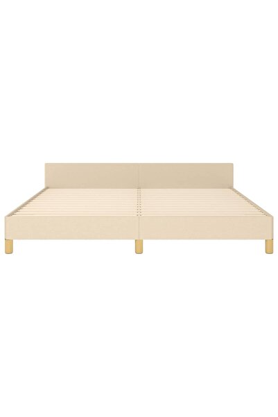 vidaxl Bed Frame without Mattress Cream 180x200 cm Super King Fabric