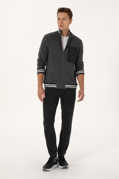 U.S. Polo Assn. Men's Gray Knitted Cardigan 50309985-Vr024