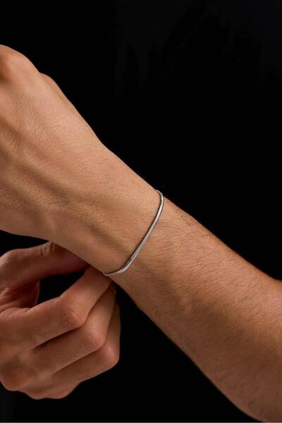 Tufanlar Kuyumculuk 14 Ayar Yılan Beyaz Zincir Erkek Altın Bileklik