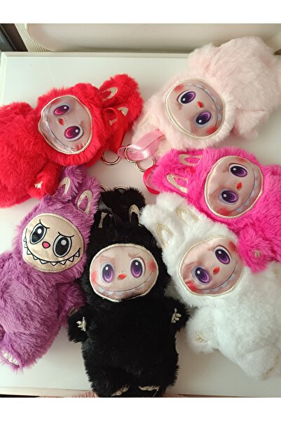 Kudi سلسلة مفاتيح وحقيبة إكسسوار من القطيفة على شكل لابوبو، يتم إرسال اللون حسب الاختيار