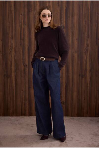 HEQA Thin Furry Basic Sweater Chestnut