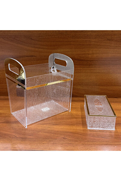 ALQANNAS Set of Acrylic Trash Bin & Tissue Holder