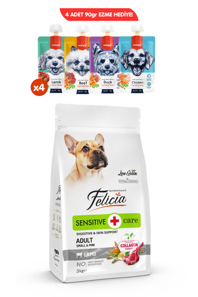 Felicia Kolajen Destekli Hipoalerjenik Kuzulu Yetişkin Küçük Irk Köpek Maması...