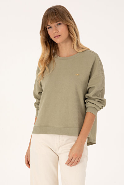 U.S. Polo Assn. Femei Light Khaki guler rotund Swea tricou 50309454-VR183