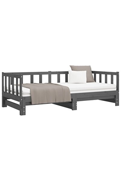 vidaxl Pull-out Day Bed without Mattress Grey 2x(90x200)cm